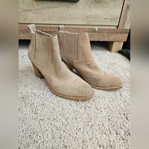 Dolce Vita Beige Suede Ankle Boots